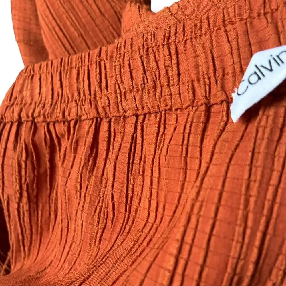 Calvin Klein crinkle drawstring wide leg pants NWT size XL - Picture 9 of 11